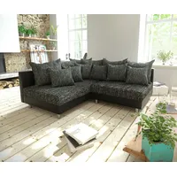 DeLife Ecksofa Clovis Schwarz Ottomane Links modular erweiterbar -