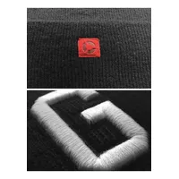 MSTRDS Letter Cuff Knit Beanie in Schwarz, Größe ONE