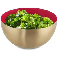 Relaxdays 2 x Salatschüssel aus Edelstahl rot/gold