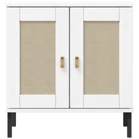 Woodroom Eleganter Waschbeckenunterschrank aus massiver Kiefer in Weiß. 62x65x40