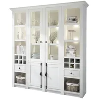 Furn.design Buffetschrank "Hooge" in Pinie weiß Landhaus Vitrinenschrank mit