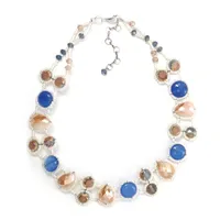 COLLEZIONE ALESSANDRO Kette mit Anhänger Elise Blau / Glas