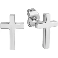 VIVANCE Ohrstecker Edelstahl Motiv Kreuz weiß one-size