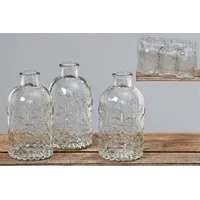 Boltze Vase Country 3tlg H 13 cm Glas Glasvase