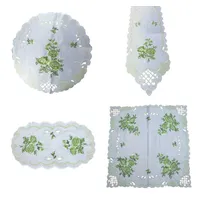 Westernranch Tischläufer Tischdecke Tischband Mitteldecke Rosen Blumen zart grün