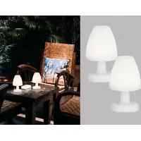 MeineWunschleuchte 2er SET Outdoor USB Tischlampen 25cm ohne Stromkabel,