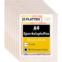 Creative Deco 25 x A4 Sperrholzplatte 3mm | 300