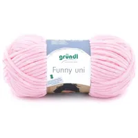 Gründl Wolle Funny uni, 100 g pastellrosa, Beilaufgarn /
