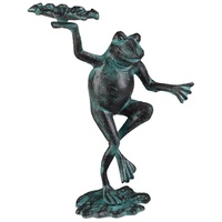Relaxdays 2 x Gartenfigur Frosch, wetterfest, innen & außen,