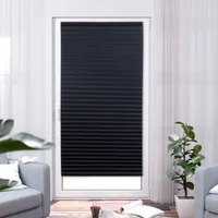 K-HOME K-Home® Klebe-Plissee Schwarz Lichtschutz B100 x H210 cm