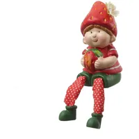 MARELIDA Kantenhocker Erdbeerjunge Fritz mit Erdbeere Dekofigur Garten H: