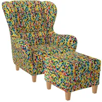 Supellex Sofia Ohrensessel mit Hocker | Design Pixel, kariert,