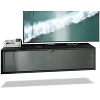 Vladon Lowboard, Grau, Holzwerkstoff, 120x29x37 cm, Wohnzimmer, Wohnwände, Lowboards,