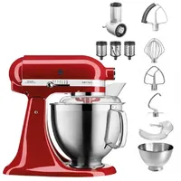 KitchenAid 4,8 L 5KSM185 Artisan Küchenmaschine Beginnerset Artisan Gemüseschneider+Flexirührer