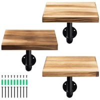 Navaris Wandregal Regal aus Holz und Metall - 3er