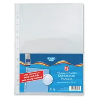 Stylex Prospekthüllen, DIN A4, 15 Stück, glatt