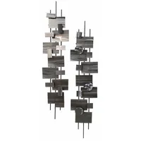 KUNSTLOFT Wanddeko, Silber, Metall, 2.6x107x5 cm, Dekoration, Skulpturen &