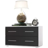 Vladon Nachttisch, Schwarz, Holzwerkstoff, 60x35x35 cm, Schlafzimmer, Nachttische