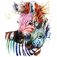 Fasana 20 Servietten Zebras in Regenbogenfarben | Tiere |