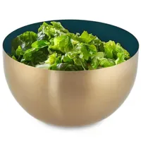 Relaxdays Salatschüssel Edelstahl grün-gold 4-tlg.