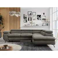 MKS Meble Ecksofa Sofa Grau, Wohnlandschaft L-Form mit Schlaffunktion