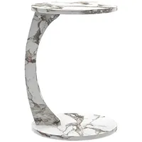 [en.casa] Beistelltisch Holeby 56 x ø 38 cm Marmoroptik,
