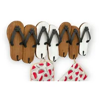 DanDiBo Ambiente Hakenleiste Sandalen MR91 Garderobenleiste Holz Metall Weiß