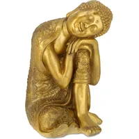 Relaxdays Buddha Figur Polyresin gold (10035611_0_DE)
