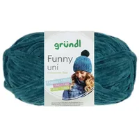 Gründl Wolle Funny uni 100 g petrol Handarbeit