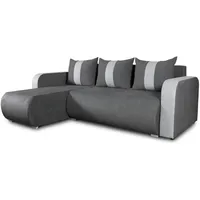 Sofnet Ecksofa Grau, Textil, 5-Sitzer, L-Form,Rechteckig, 230x152 cm, Wohnzimmer,