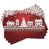 ABAKUHAUS Weihnachten Platzmatten, Winter-Thema-Baum, Waschbare Stoff Esszimmer Küche Tischdekorations