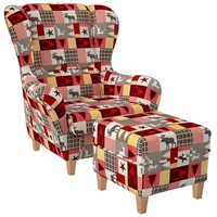 Supellex Ohrensessel mit Hocker | Design Schwedisch Landhaus, Weihnacht