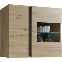 Furn.design Hängevitrine, Eiche Artisan, grau Wohnzimmer, Wohnwände, Vitrinenschränke