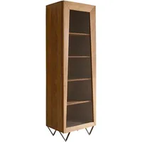 DeLife Highboard Kayu 55x180 cm Akazie Natur Vitrine 1