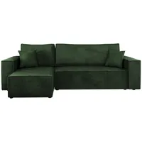 Mirjan24 Ecksofa Grün, Textil, 5-Sitzer, L-Form,L-Form, 244x145 cm, Wohnzimmer,