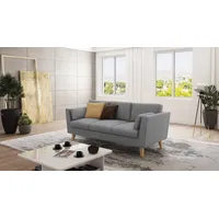 S-style möbel - Sofa 3-Sitzer mit Holzfüßen Hannah aus