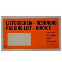DM Folien Lieferscheintaschen DIN lang / "Lieferschein-Rechnung" / Farbe: