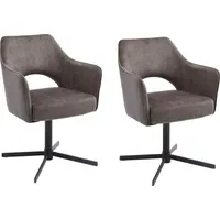 MCA Furniture Esszimmerstuhl Valletta Webstoff braun/schwarz 2er Set