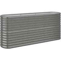 Furnicato Hochbeet Pulverbeschichteter Stahl 152x40x68 cm Grau