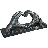 Brillibrum Design Dekofirgur Herzhände Steampunk Skulptur Zahnrad Dekoration Industrial
