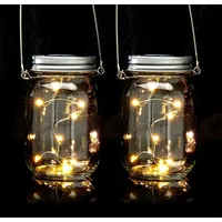 Relaxdays LED Solar Glas 2er Set