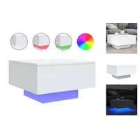 VidaXL Couchtisch mit LED-Leuchten Weiß 55x55x31 cm
