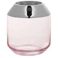 Fink SMILLA Teelichthhalter,Glas,hellrose H.14cm,D.12cm