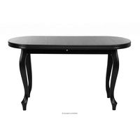Konsimo Esstisch Esszimmertisch Küchentisch oval "ALTIS", Schwarz, Furnier, Classic,