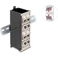 DeLock Keystone Halterung 8 Port neigbar für Hutschiene oder
