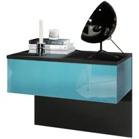 Vladon Nachttisch, Petrol, Holzwerkstoff, 60x46x35 cm, Schlafzimmer, Nachttische