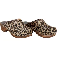 Sanita Wood-Caroline Open Clog Brown Leopard Gr.38 | Gr.: