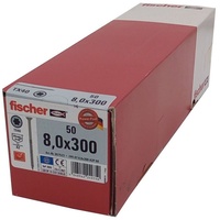 Fischer Befestigungstechnik 50x Fischer Holzschraube 8,0x300 Edelstahl A2 TX