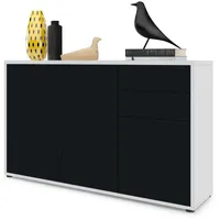 Vladon Kommode Schwarz, Holzwerkstoff, 117x74x36 cm, Wohnzimmer, Kommoden, Kommoden