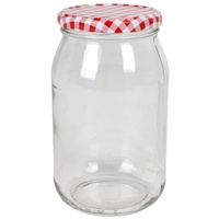 Buri Einmachglas 900ml Vorratsglas Einweckglas Konservenglas Schraubdeckel kariert